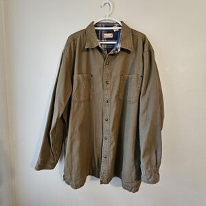 Backpacker Barn Chore Canvas Jacket With Plaid Blanket Lining Men's Size 2XL